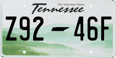 TN license plate Z9246F