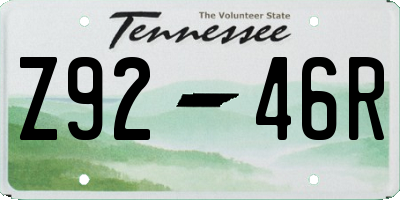 TN license plate Z9246R