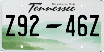 TN license plate Z9246Z