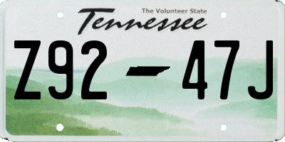 TN license plate Z9247J