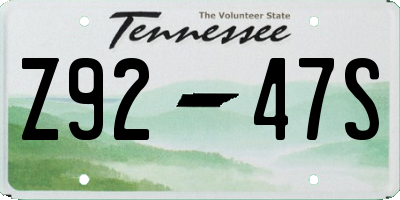 TN license plate Z9247S