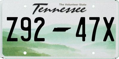 TN license plate Z9247X