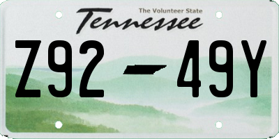 TN license plate Z9249Y