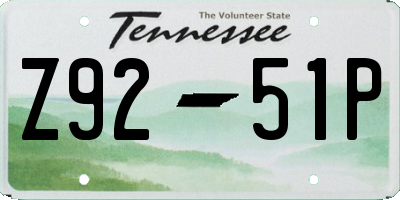 TN license plate Z9251P