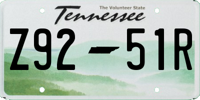 TN license plate Z9251R