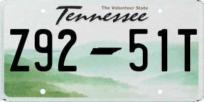 TN license plate Z9251T