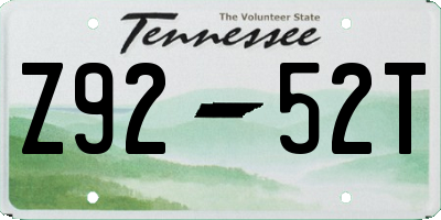 TN license plate Z9252T
