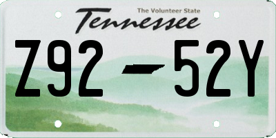 TN license plate Z9252Y