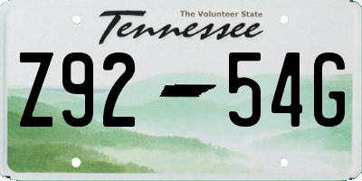 TN license plate Z9254G