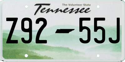 TN license plate Z9255J