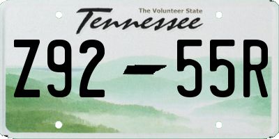 TN license plate Z9255R