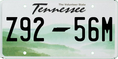 TN license plate Z9256M