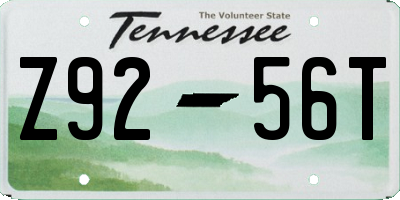 TN license plate Z9256T