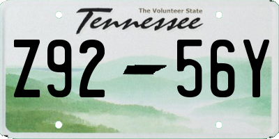 TN license plate Z9256Y