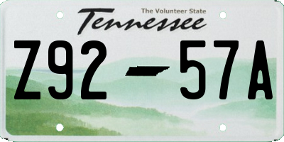 TN license plate Z9257A