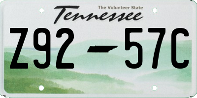 TN license plate Z9257C