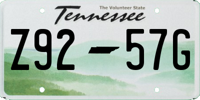 TN license plate Z9257G