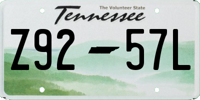 TN license plate Z9257L