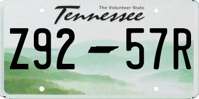 TN license plate Z9257R