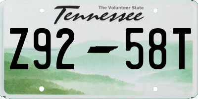 TN license plate Z9258T