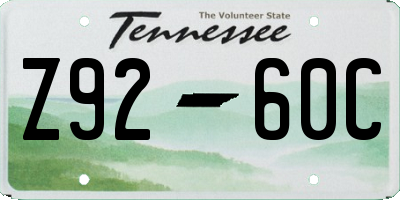 TN license plate Z9260C