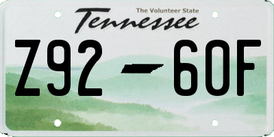 TN license plate Z9260F