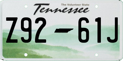 TN license plate Z9261J