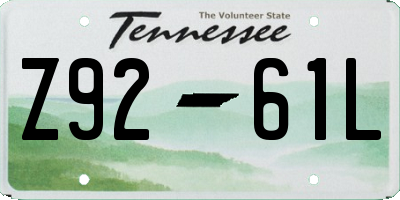 TN license plate Z9261L