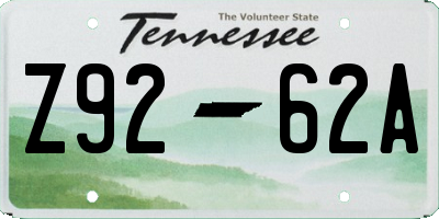 TN license plate Z9262A