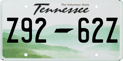 TN license plate Z9262Z