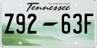 TN license plate Z9263F