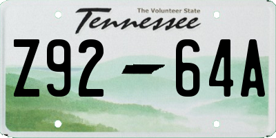 TN license plate Z9264A