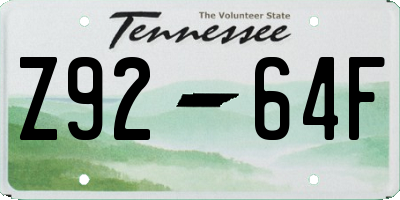 TN license plate Z9264F