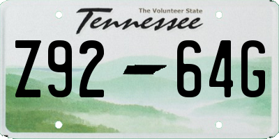 TN license plate Z9264G