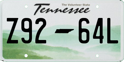 TN license plate Z9264L
