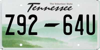 TN license plate Z9264U