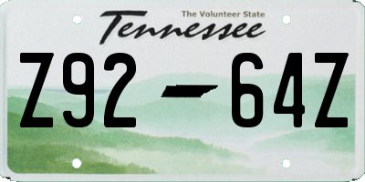 TN license plate Z9264Z