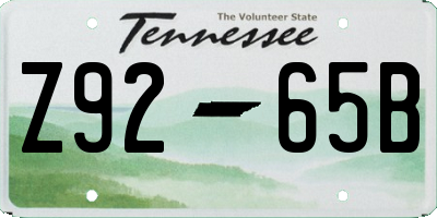 TN license plate Z9265B