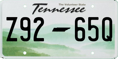 TN license plate Z9265Q