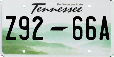 TN license plate Z9266A
