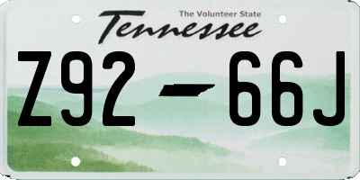 TN license plate Z9266J