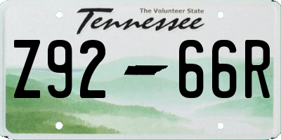 TN license plate Z9266R