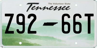 TN license plate Z9266T