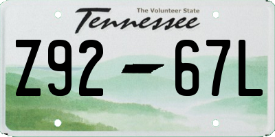 TN license plate Z9267L