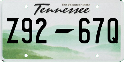 TN license plate Z9267Q