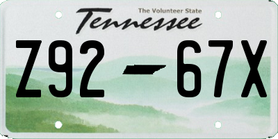 TN license plate Z9267X