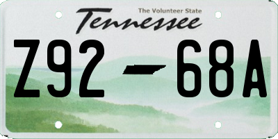 TN license plate Z9268A