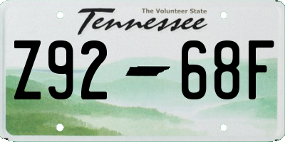 TN license plate Z9268F