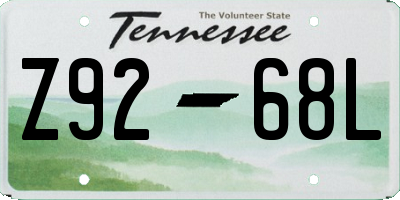 TN license plate Z9268L