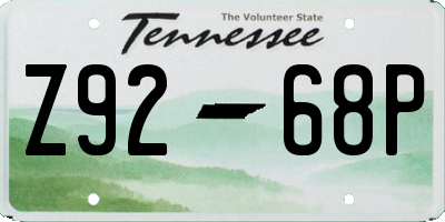 TN license plate Z9268P